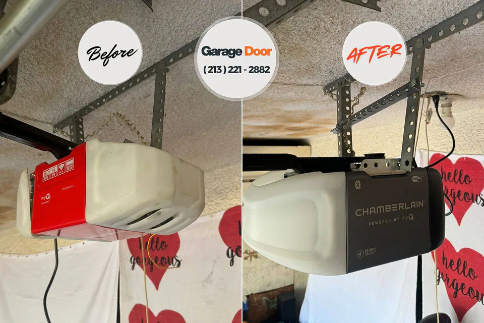 Before and after: garage door repair 44484